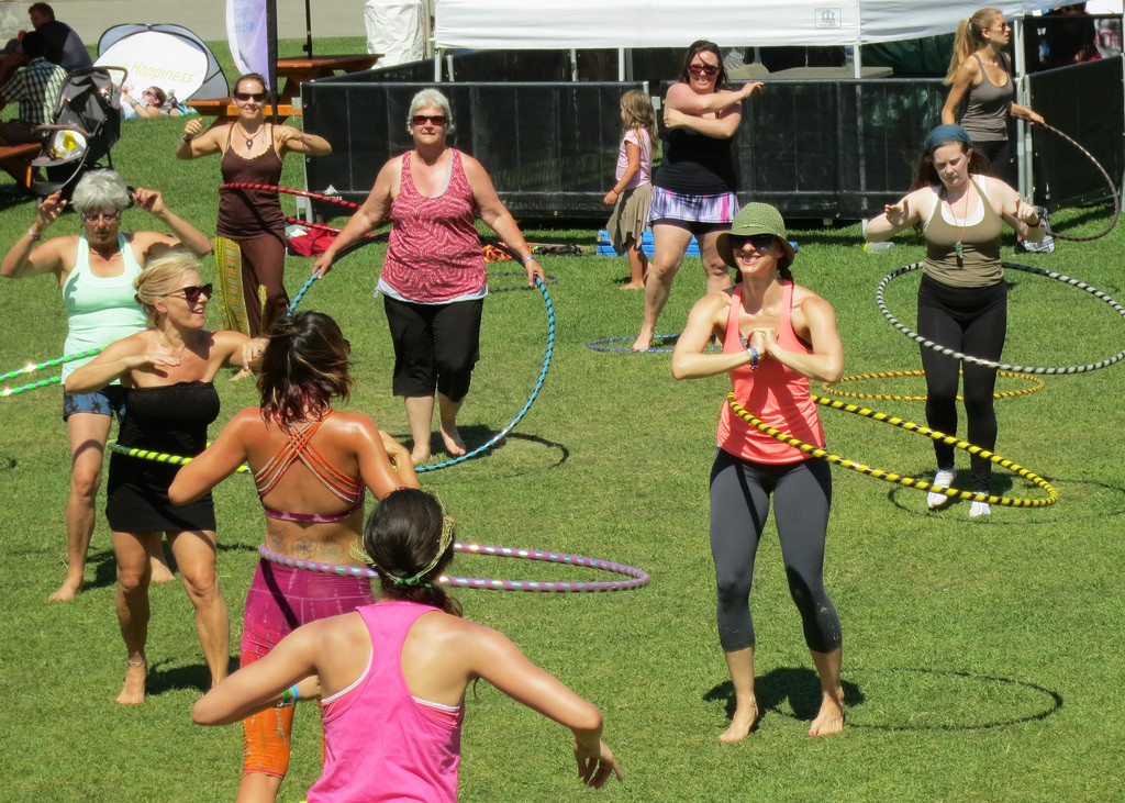 Hula hoop yoga